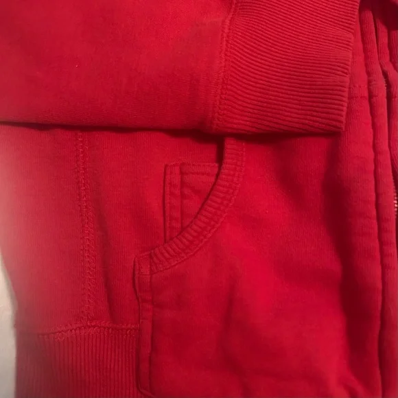 Size Fox Red Zippered Hoodie with Fox Logo Vintage - Picture 11 of 11
